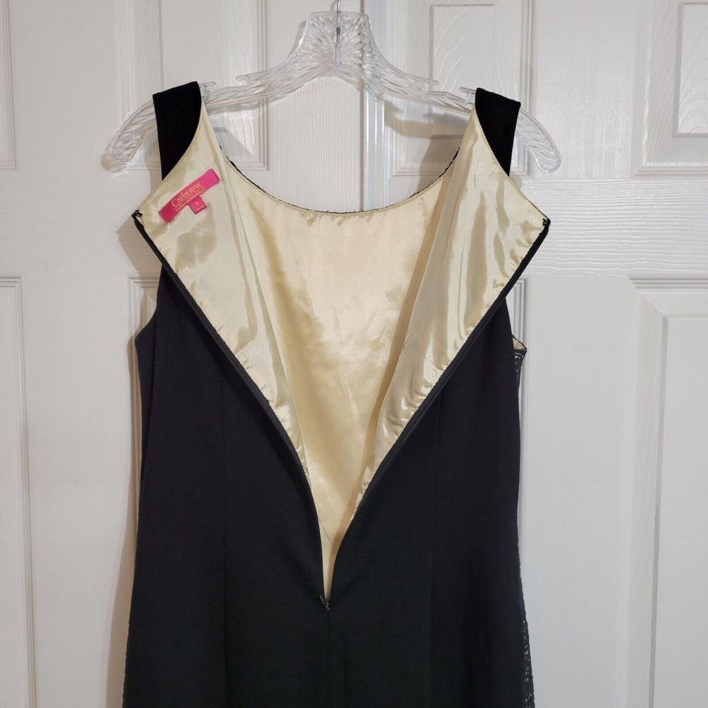 Catherine Malandrino Shift Dress 8 Black Lace Sleeveless Boho Eclectic‎ LBD - Picture 5 of 8
